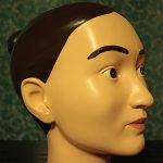 Handpainted polyurethane model of female's head